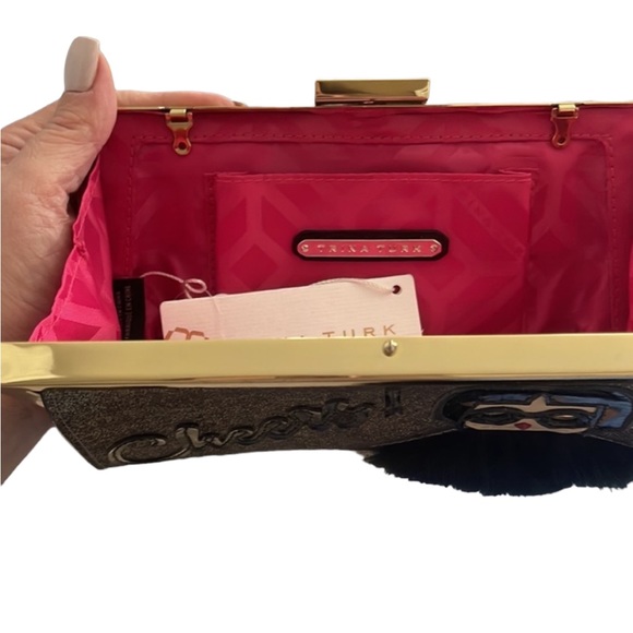 Trina Turk CHEERS clutch.  Adorable. Pocket inside. Very different. - Picture 7 of 12
